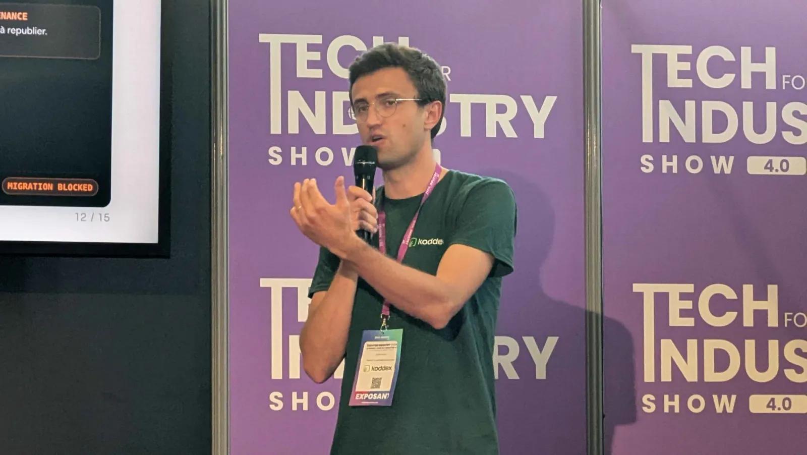 On stage at the Tech for Industry Show